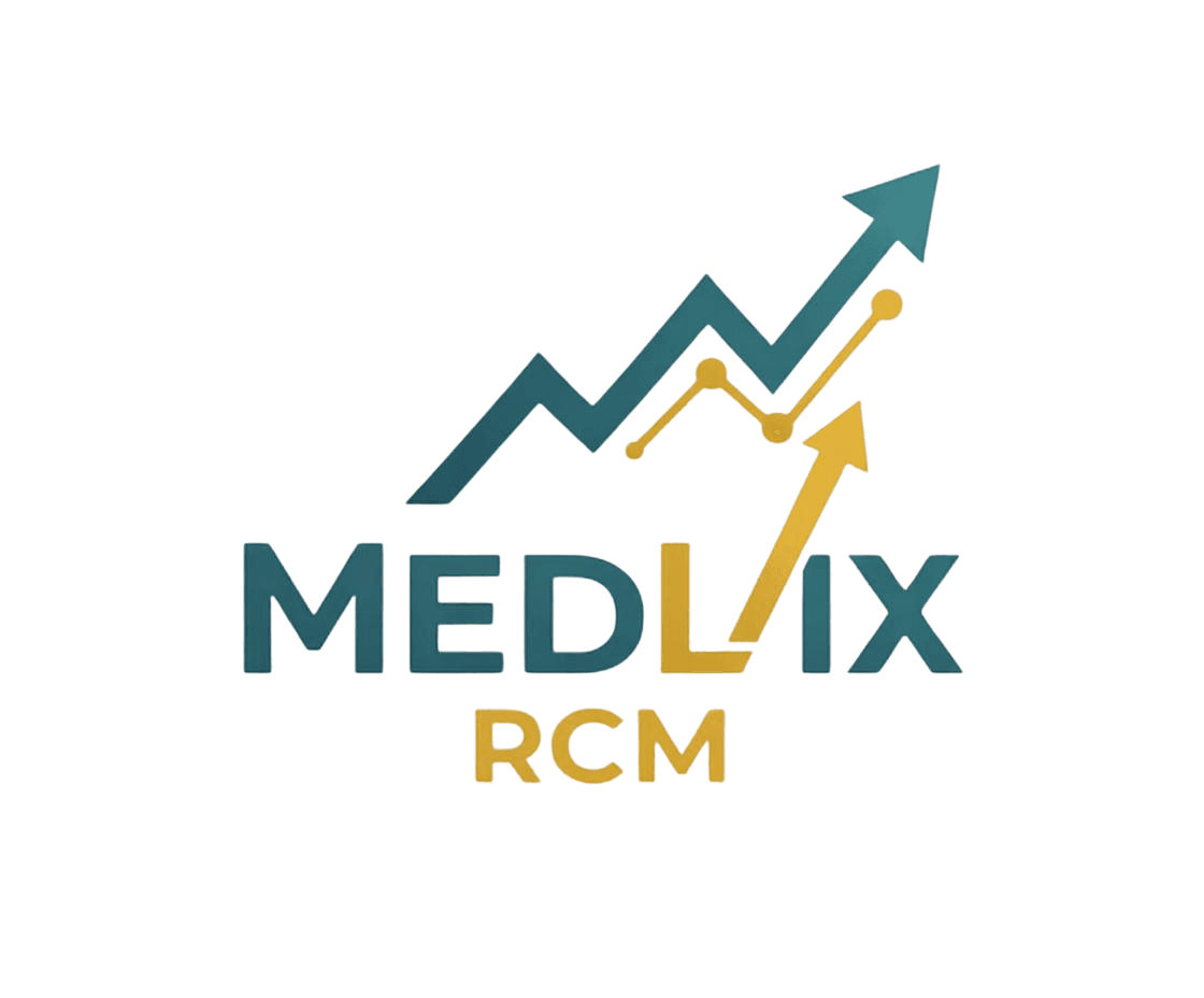 MedLix RCM logo with upward revenue arrows